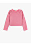 Blouse with Long Sleeves, Round Neck and Window Detail