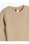 Crew Neck Sweatshirt Textured Cotton Blend - 3