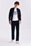 Navy Blue Regular Fit Lycra Cotton Velvet Trousers - 2
