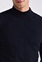Navy Blue Slim Fit Half Fisherman Patterned Knitwear Sweater - 3