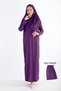 2133_Practical One-Piece Non-Slip Hijab Easy-To-Wear Prayer Dress with Bag - Flexible Fabric - Purple