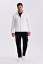 Ecru Slim Fit Zippered Cotton Lycra Tracksuit Top