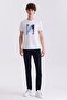 White Slim Fit Printed Crew Neck T-Shirt - 2