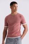 Dusty Rose Slim Fit Knitwear Crew Neck T-Shirt