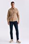Tan Slim Fit Buttoned Collar Pocket Sports Shirt - 2