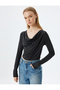 Degaje Collar Blouse Long Sleeve Slim Fit - 3