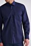 Navy Blue Classic Fit 100% Cotton Shirt - 3