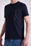 Navy Blue Slim Fit Crew Neck T-Shirt - 3