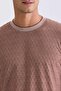 Brown Slim Fit Crew Neck T-Shirt - 3