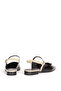 Women's Blunt Toe Buckle Stylish Patent Leather Sandals Real Leather Pl 406916 Black - 6