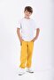 Waist Leg Elastic Pockets Zippered Mustard Color Boy's Tracksuit Single Bottom