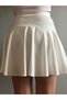 Women's White Mini Shorts Skirt - 3
