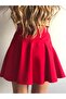 Women's Red Mini Shorts Skirt - 3