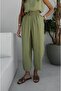 Sofie Oil Green Blouse and Pants Set - 5