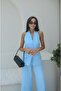 Baby Blue Hillary Halter Vest Trouser Set - 4