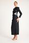Beli Stone and Pleated Detailed Satin Evening Dress Black 4898-E - 3