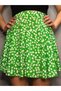 Women's Green Daisy Mini Shorts Skirt