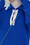 Cobalt Blue Polo Collar Ribbed Knitwear Dress - 4
