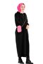 Zippered Trucker Collar Knitwear Dress-black
