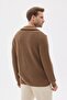Half Zip Thessaloniki Knit Regular Fit Cotton Men's Brown Knitwear Sweater - 5