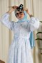 Star Patterned Dress-Baby Blue - 3