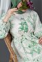 Green Linen Dress - Sakura Floral - 4
