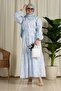 Star Patterned Dress-Baby Blue - 2