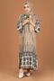 Mixed Patterned Viscose Dress-Mink
