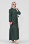 Shura Corded Hijab Dress-Green