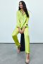 Amour Lime Long Satin Pajama Set - 3