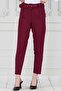 Beli Belted Pleated Pencil Trousers-Burgundy
