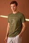 Comfort Fit Printed New Formal Men's Khaki T-Shirt Mars15 - 5