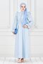Pötükare Ruffle Detailed Eda Dress-Baby Blue