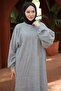 Balon Sleeve Knitwear Tunic Gray Hm2519 - 4
