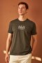 Comfort Fit Printed Men's Khaki T-Shirt Mars14 - 4