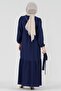 Shura Corded Hijab Dress-Sax Blue - 5