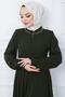 Embroidered Mevlana Ferace Khaki HM2359 - 7