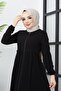 Black Ferace with Drawstring Detail - 6
