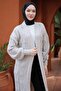 كارديجان طويل منسوج بنقشة الكرز بلون الحجر HM2334 - 4