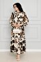 Floral Belted Viscon Dress-Vison