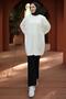 Balon Sleeve Knitwear Tunic Cream Hm2519 - 6