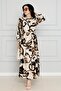 Floral Belted Viscon Dress-Vison - 2