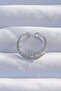 Brass Silver Color Pearlescent Zircon Stone Waterway Model 2-Piece Appearance Adjustable Ring - 2