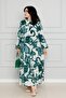 Viscon Dress with Floral Belt-Green - 3