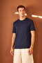 Comfort Fit Men's Navy Blue T-Shirt with Pockets Mars25 - 4