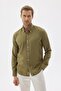 Easy-Iron Oxford Men's Khaki Slim Fit Shirt Mars36