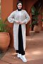 كارديجان طويل منسوج بنقشة الكرز بلون الحجر HM2334 - 5