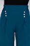 Petrol Color Pleat Detailed Three-Button Trousers - 4
