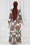 Neva Belted Viscose Dress-Brown - 5