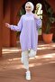 Balon Sleeve Knitwear Tunic Lilac Hm2519 - 3